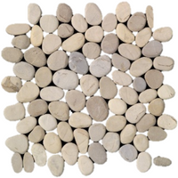 Mosaique galets beige fonce