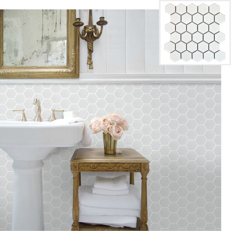 Mosaique hexagonale blanche