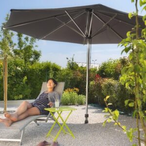 Parasol droit mobile gris