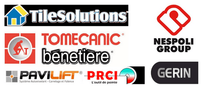 Logo PRCI TILES SOLUTIONS TOMECANIC NESPOLI PAVILIFT GERIN